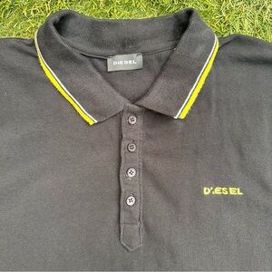 Diesel T-Randy-Broken Polo Shirt Slim Fit 4 Button Placket Pique Collar Shirt XL